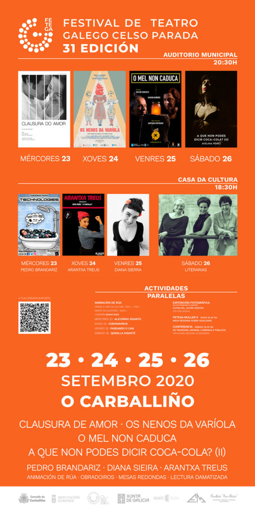 Comeza este mércores, 23 de setembro, o Festival de Teatro Galego