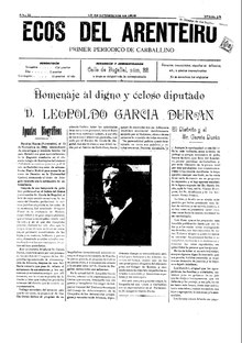 O centro de estudios Chamoso Lamas publica na páxina web as cabeceiras xornalísticas históricas do Carballiño e comarca